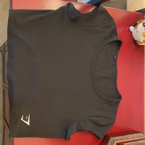 Gymshark Dreamy Cap Sleeve Crop Top - Black Small